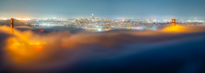 Golden Gate Bridge in Fog 4K