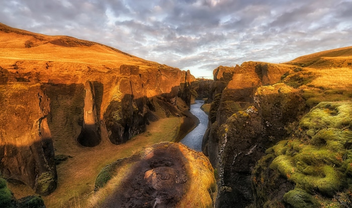 Canyon with river in Iceland
