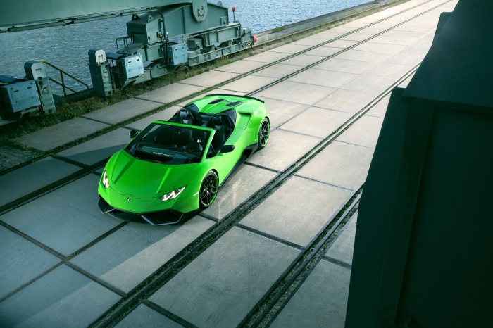 Green Lamborghini Huracan Convertible