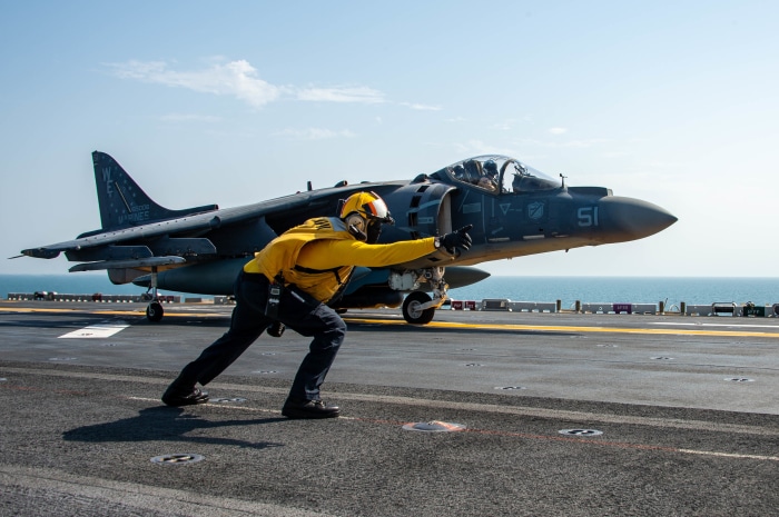McDonnell Douglas AV-8B Harrier II on aircraft carrier