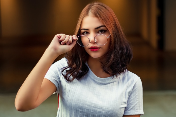 Young woman with glasses