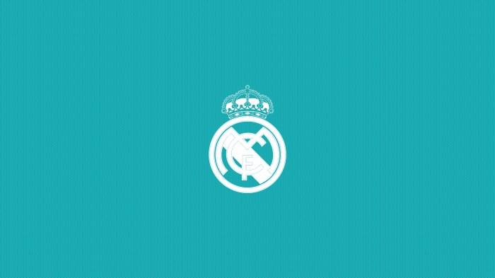 Real Madrid C.F. logo on a teal background