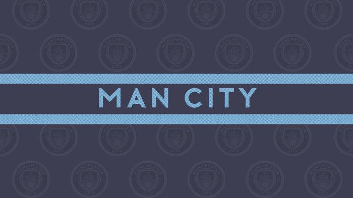Manchester City text and logo pattern