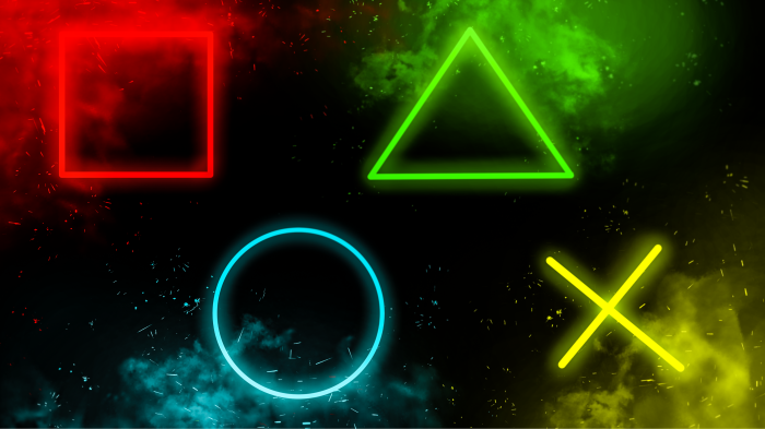 PlayStation Symbols Neon Lights