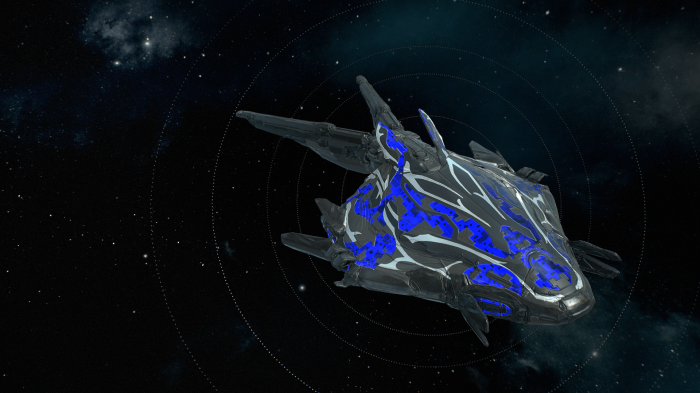 Warframe spaceship in space