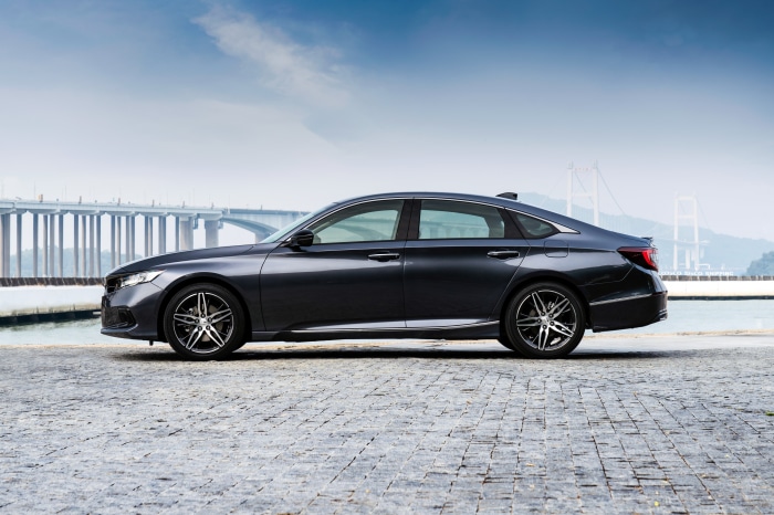 Honda Accord Sport Hybrid parked by a bridge