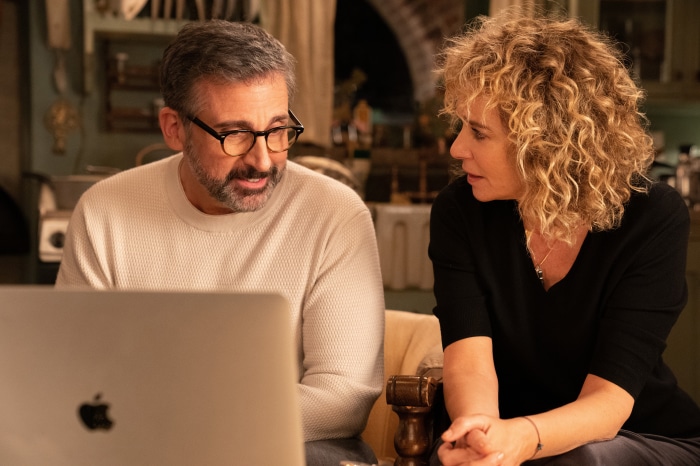 Steve Carell and Valeria Golino in The Morning Show 4K