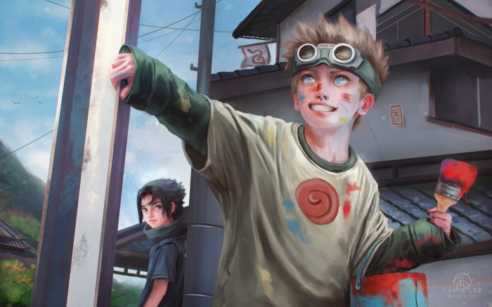 Naruto Uzumaki and Sasuke Uchiha painting