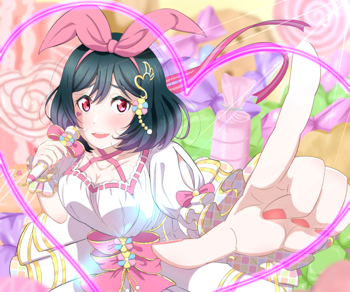 Shioriko Mifune from Love Live! with candy background