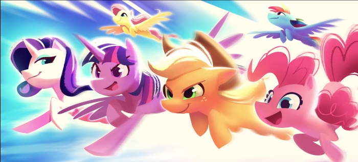 My Little Pony Characters Flying Together