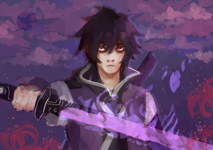 Seven from Scissor Seven with a glowing sword