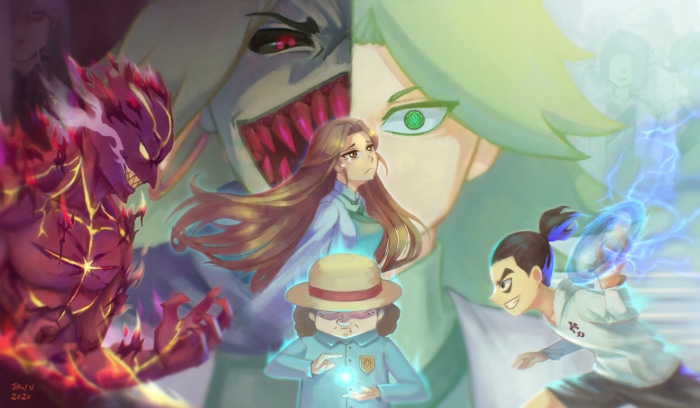 Scissor Seven characters in a confrontation