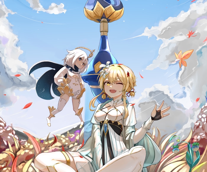 Lumine and Paimon from Genshin Impact