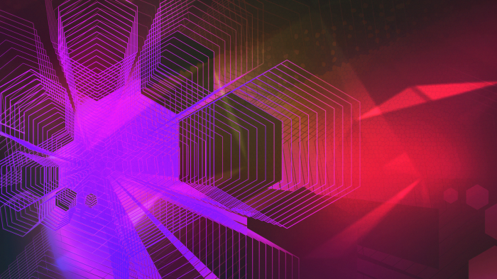 Abstract geometric purple and red tech background