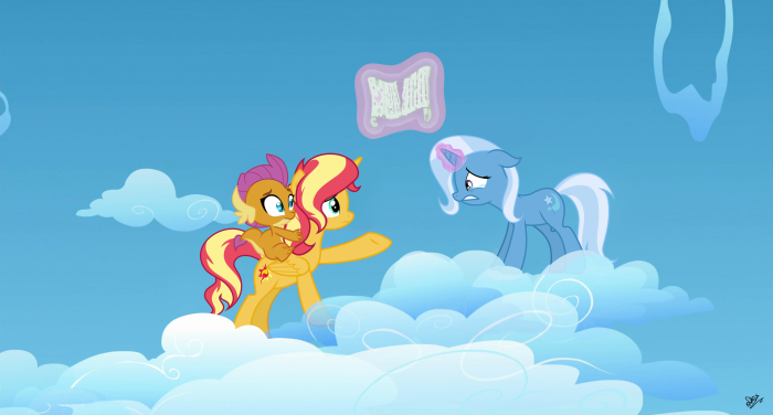 My Little Pony: Sunset Shimmer and Twilight Sparkle with a baby