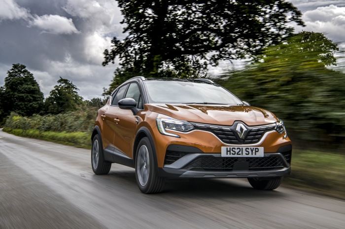 Renault Captur E-TECH Hybrid R.S. Line driving on a road