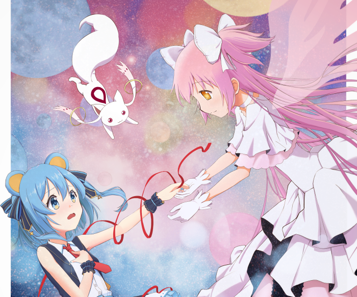 Madoka Kaname and Sayaka Miki from Puella Magi Madoka Magica