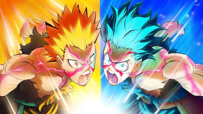 Izuku Midoriya and Katsuki Bakugo from My Hero Academia: Heroes Rising