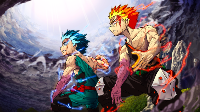 Izuku Midoriya and Katsuki Bakugo from My Hero Academia
