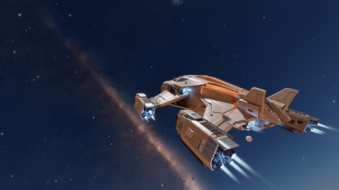 Elite Dangerous: Odyssey spaceship in space