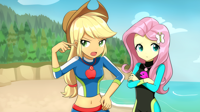 Applejack and Fluttershy from My Little Pony: Equestria Girls