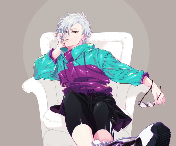 Asagiri Mikage sitting on a chair