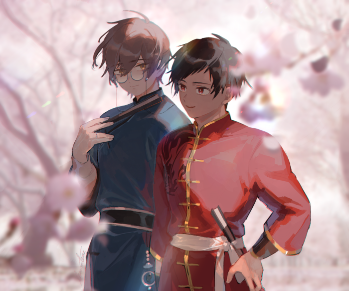 Two young men in traditional Chinese clothing