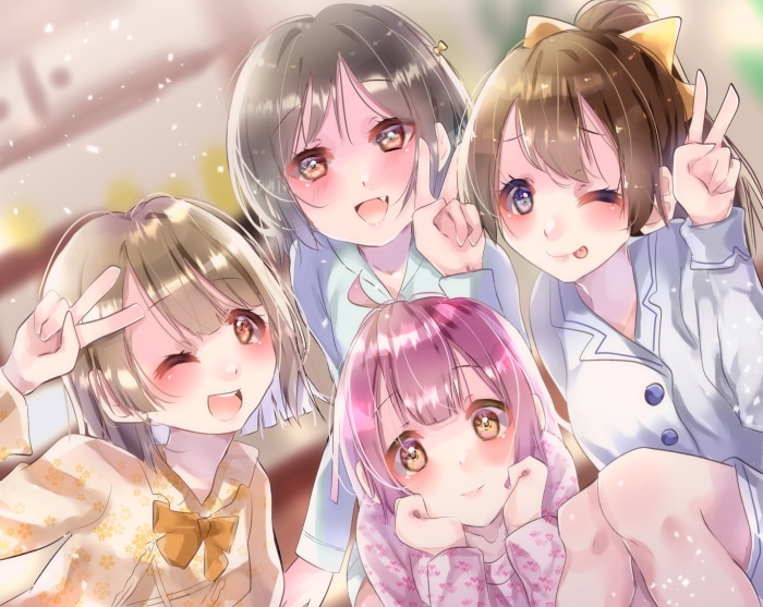 Shioriko Mifune, Kasumi Nakasu, Shizuku Osaka, Rina Tennoji from Love Live! Nijigasaki High School Idol Club