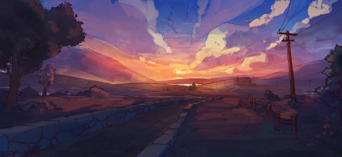 Artistic Landscape 4K Sunset