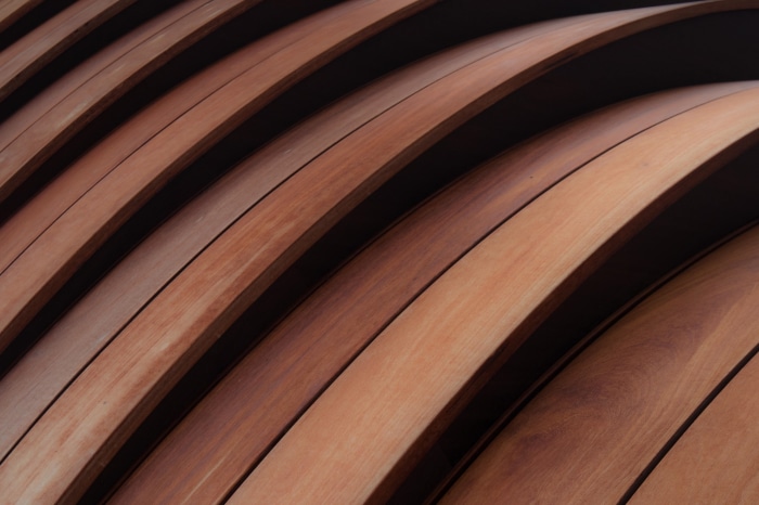 Curved Wooden Slats Texture 4K
