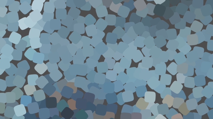 Abstract mosaic of blue and gray squares