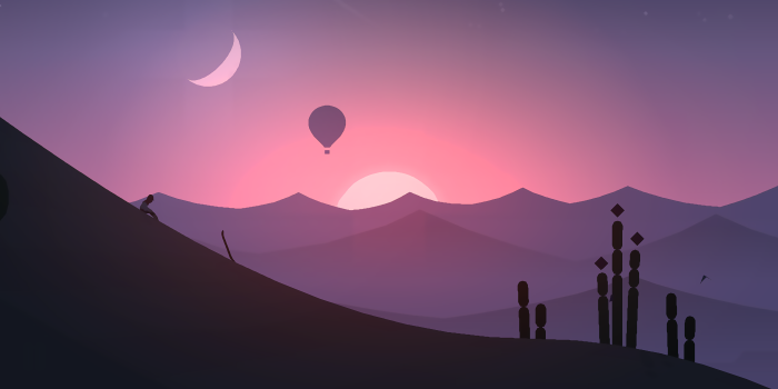Odyssey: A lone skier on a mountain at sunset