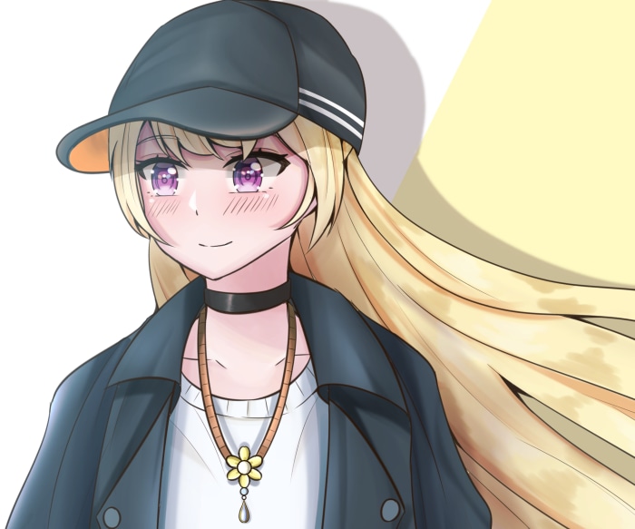 Chisato Shirasagi from BanG Dream! Girls Band Party! wearing a cap