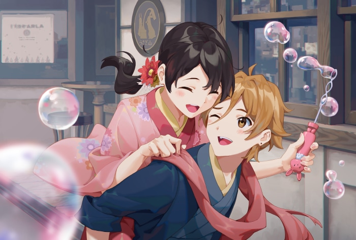 Tamako Market Characters Tamako Kitashirakawa and Mochizo Oji