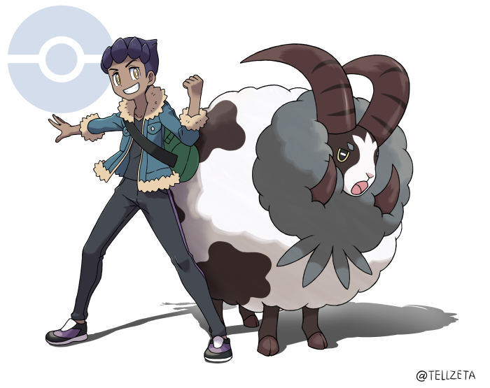 Hop and Dubwool from Pokémon Sword and Shield