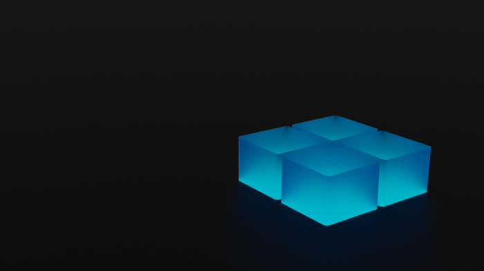 Microsoft Windows logo made of blue cubes