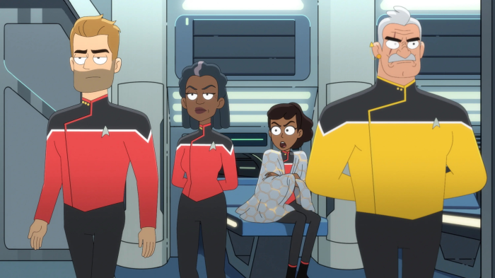 Star Trek: Lower Decks characters in uniform
