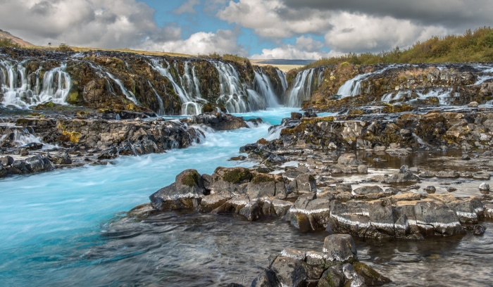 Bruarfoss Waterfall in Iceland