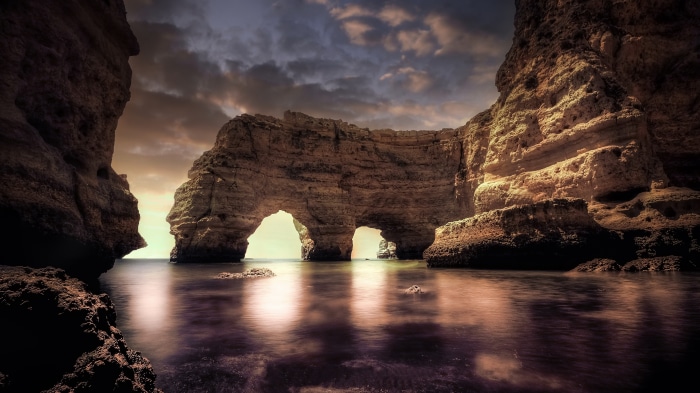Sea Arch in Algarve 4K