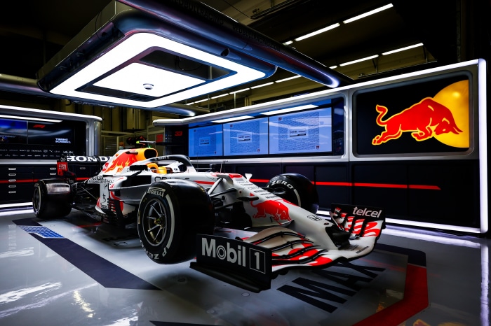 Red Bull Racing RB16B Formula 1 Car in Garage
