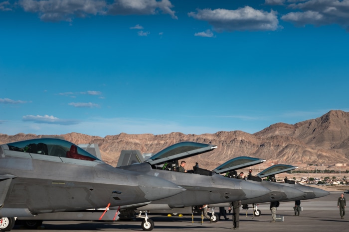 F-22 Raptors at Nellis Air Force Base