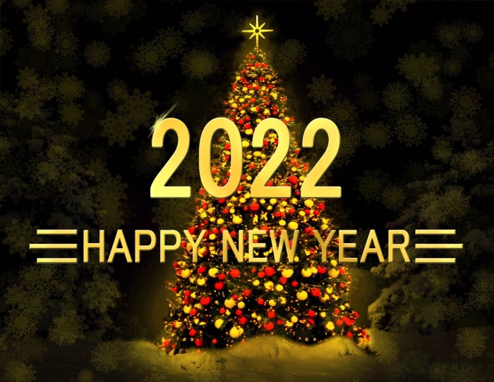 Happy New Year 2022 Christmas Tree