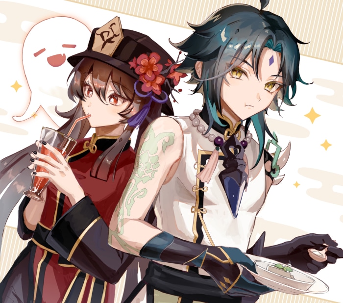 Hu Tao and Xiao from Genshin Impact