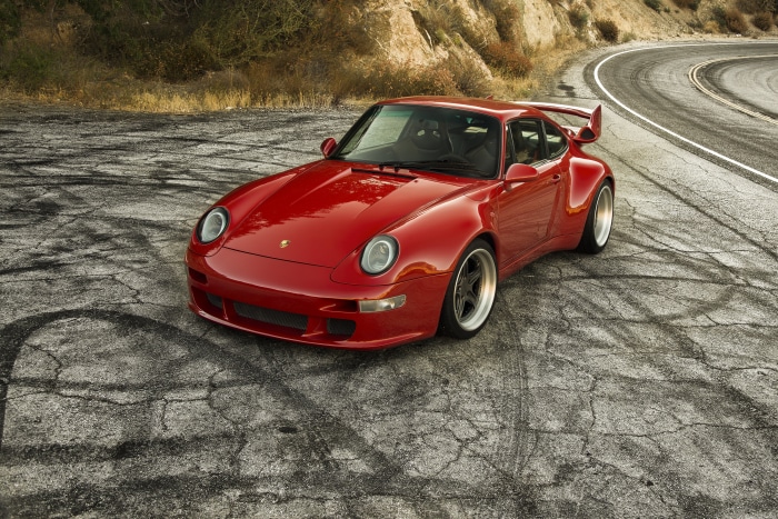 Red Porsche 993 Gunther Werks 400R Concept on Road