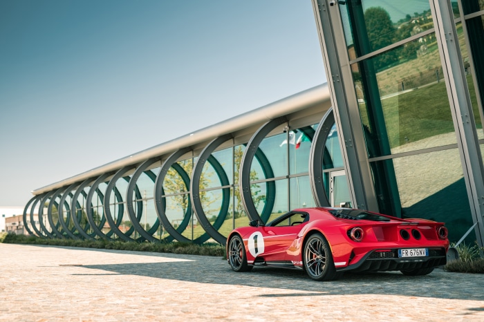 Red Ford GT with number 1 by Horacio Pagani