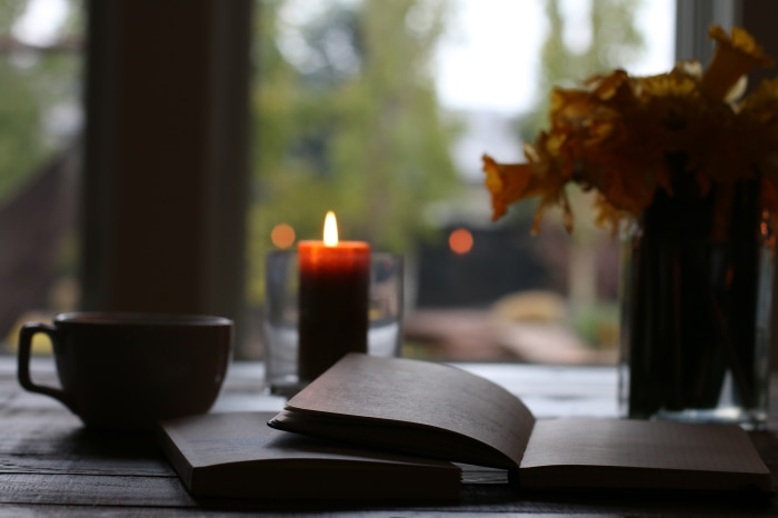 Book and Candle by the Window