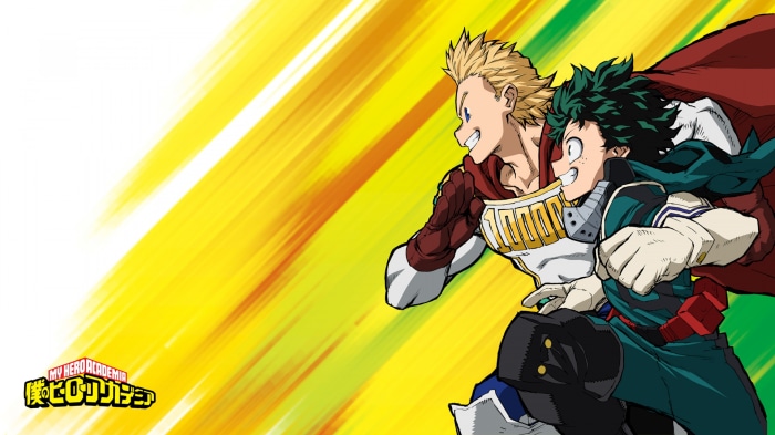 Mirio Togata and Izuku Midoriya from My Hero Academia