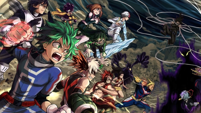 My Hero Academia characters in battle