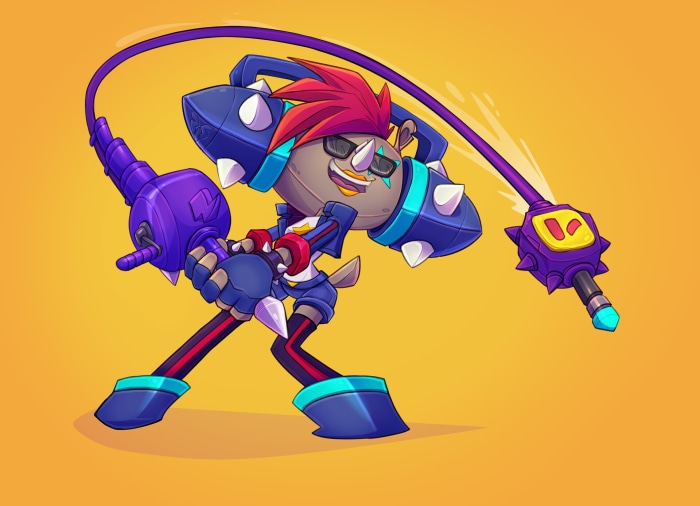 Monomals character with whip and blaster