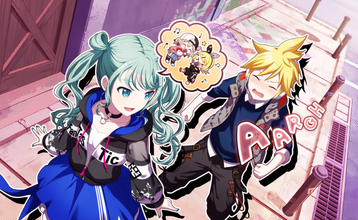 Len Kagamine and Azusawa Kohane from Project Sekai